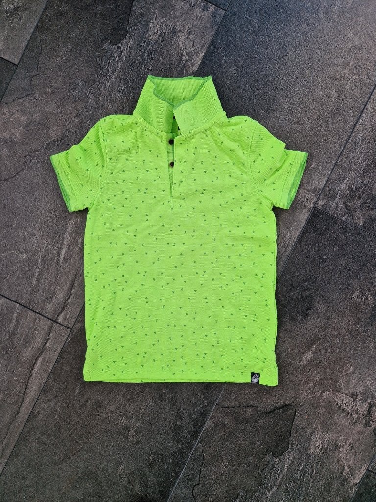 WE Fashion Neon groene Polo maat 110 / 116, Verzenden, Zo goed als nieuw, Shirt of Longsleeve, Jongen