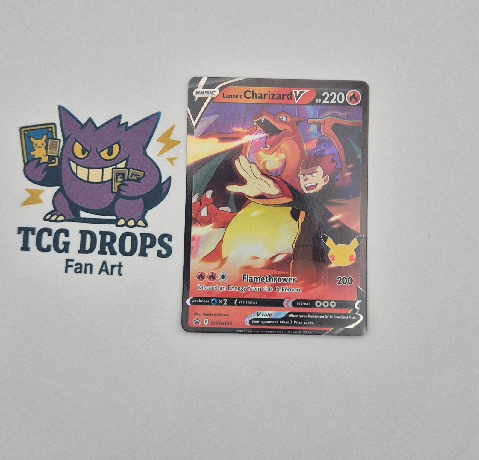 Lance´s Charizard V 133 SWSH, Ophalen of Verzenden, Zo goed als nieuw, Losse kaart