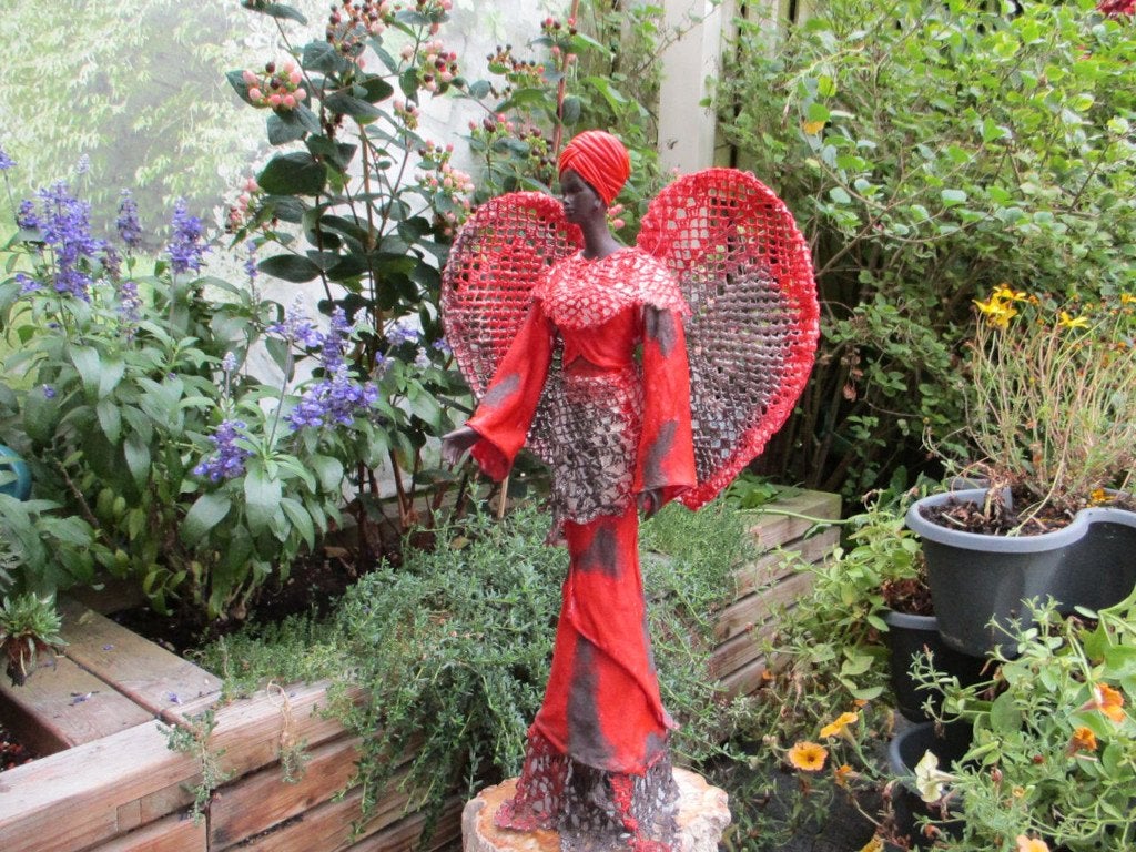 BB.Design - Powertex Engel Sclupture - Masai Engel, Meerkleurig, Overige materialen, Overige stijlen, Nieuw