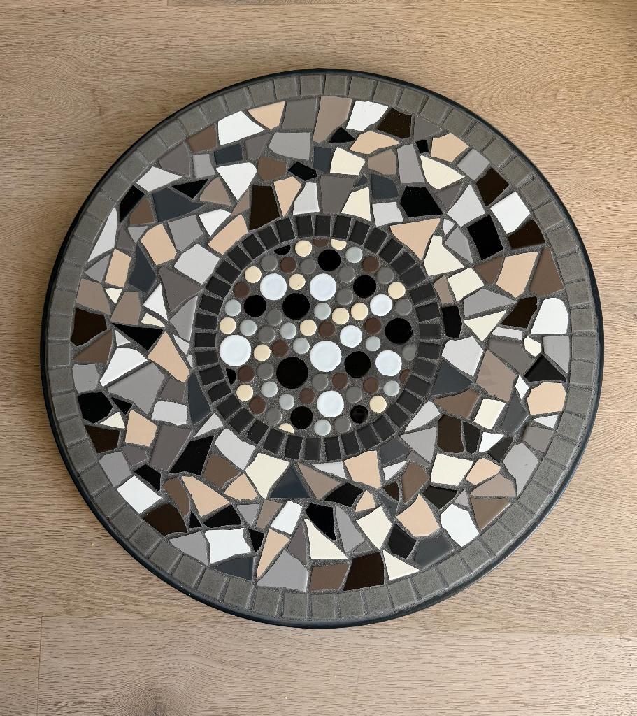Tuintafel/Bistrotafel mozaiek (handmade), Ophalen of Verzenden, Nieuw, Rond, Overige materialen