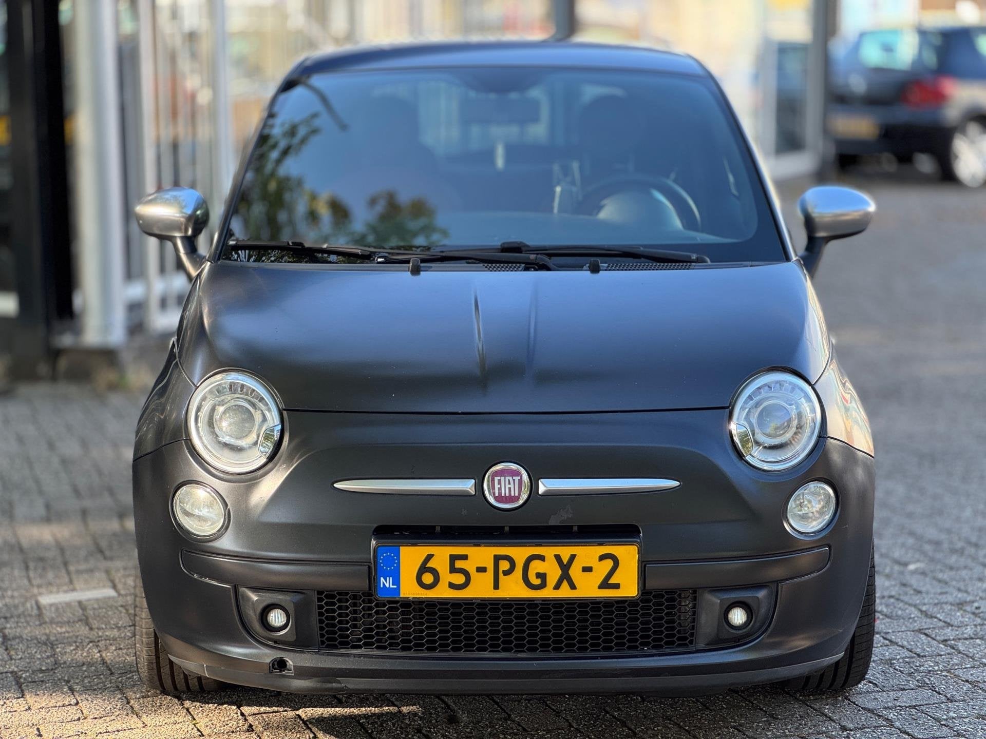 Fiat 500 0.9 TwinAir Blackjack Airco Leder Sportvelgen, Auto's, Voorwielaandrijving, Euro 5, 86 pk, Gebruikt