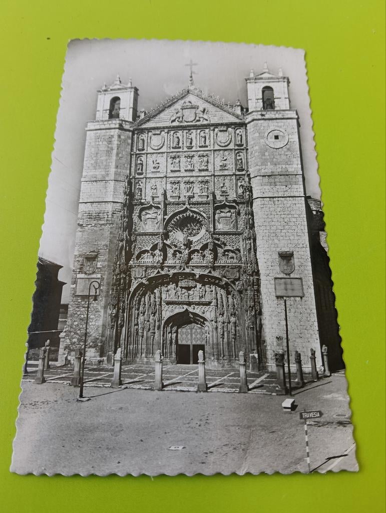 Oude Ansichtkaart Valladolid Spanje - Iglesia de San Pablo, Verzamelen, Ophalen of Verzenden, 1940 tot 1960, Gelopen, Spanje