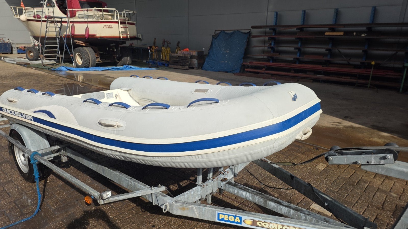 Quicksilver 350 RIB 3,5 meter | Polyester V-bodem | Vaarklaa, Ophalen, Buitenboordmotor, Polyester/glasvezel, Quicksilver