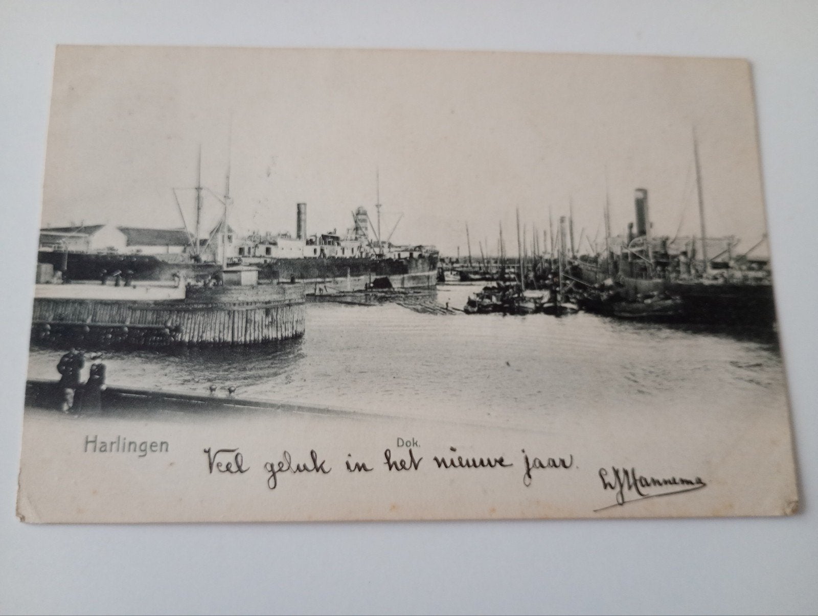 Harlingen Dok met Scheepvaart 1905, Ophalen of Verzenden, Voor 1920, Gelopen, Friesland