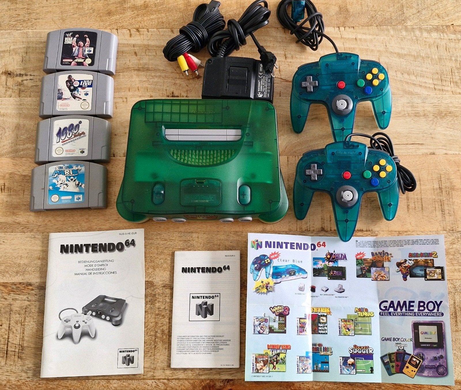 Nintendo 64 Console met 2 controllers en 4 games, Spelcomputers en Games, Ophalen of Verzenden, Gebruikt, Met 2 controllers, Met games