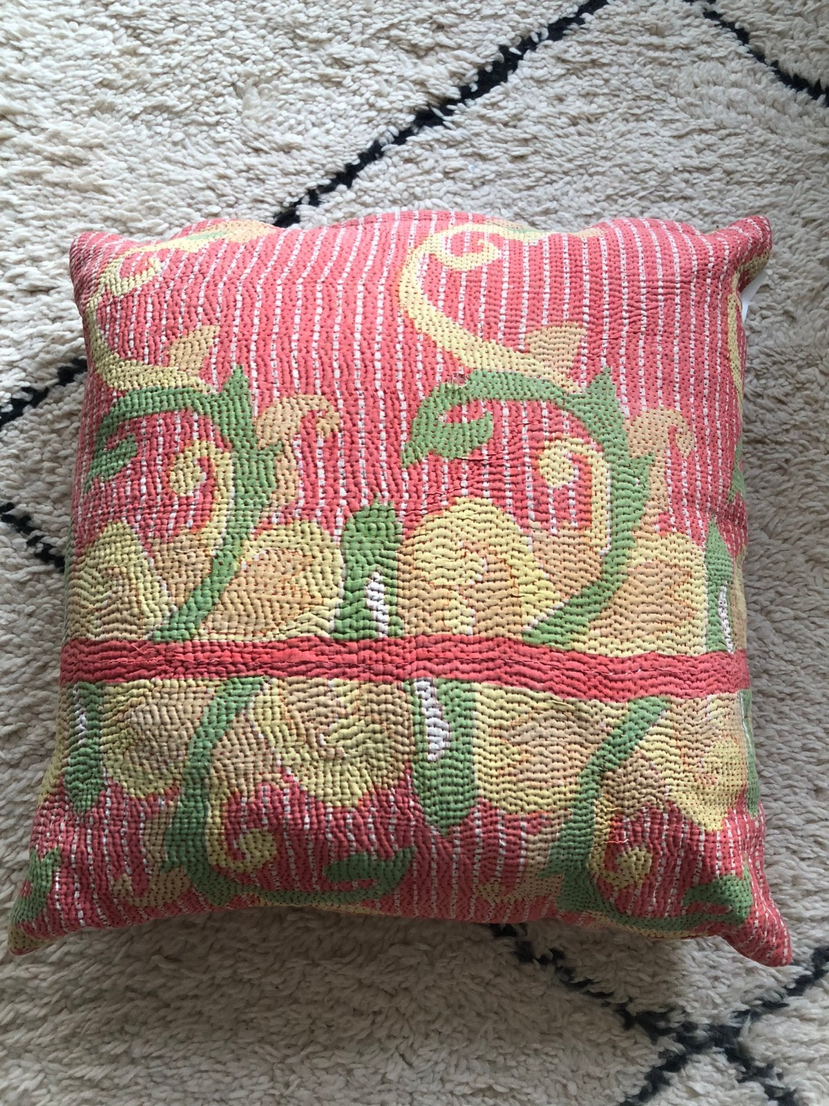 Mooi kantha kussen 50x50cm, Ophalen of Verzenden, Gebruikt, Vierkant, Sierkussen