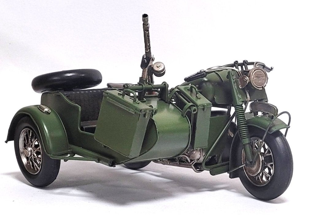 Motor met Zijspan leger metalen miniatuur model decoratie