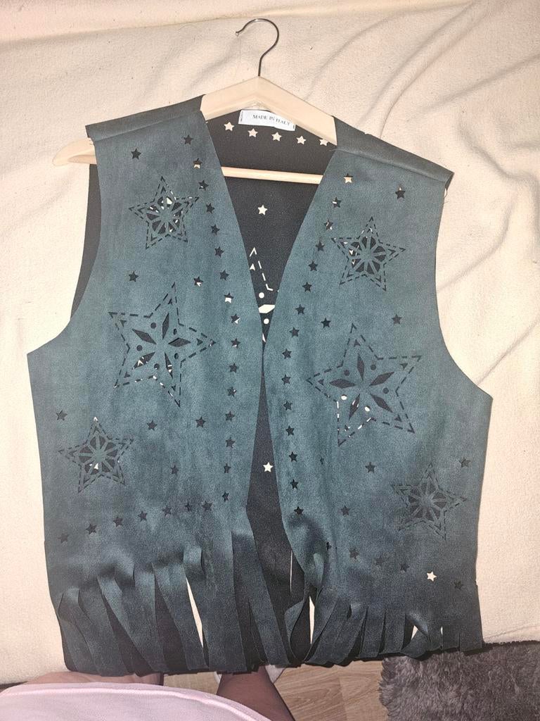 Vest met franjes, Ophalen of Verzenden, Nieuw, Maat 42/44 (L), Groen