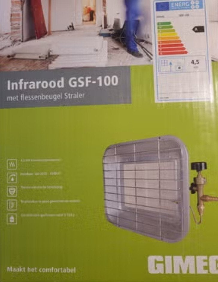 Infrarood GSF-100 Straler met flessenbeugel, Minder dan 30 cm, Minder dan 60 cm, Ophalen of Verzenden, 800 watt of meer