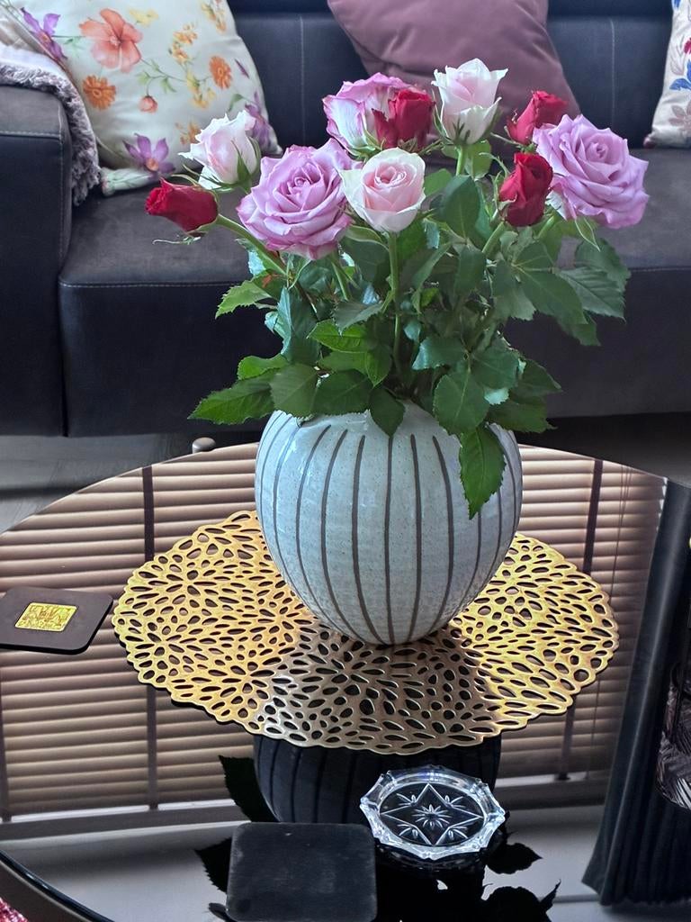 Te koop, Mooie Home STyle" zwarte salon tafel van rookglas, Huis en Inrichting, Tafels | Salontafels, 50 tot 100 cm, Rond, Zo goed als nieuw