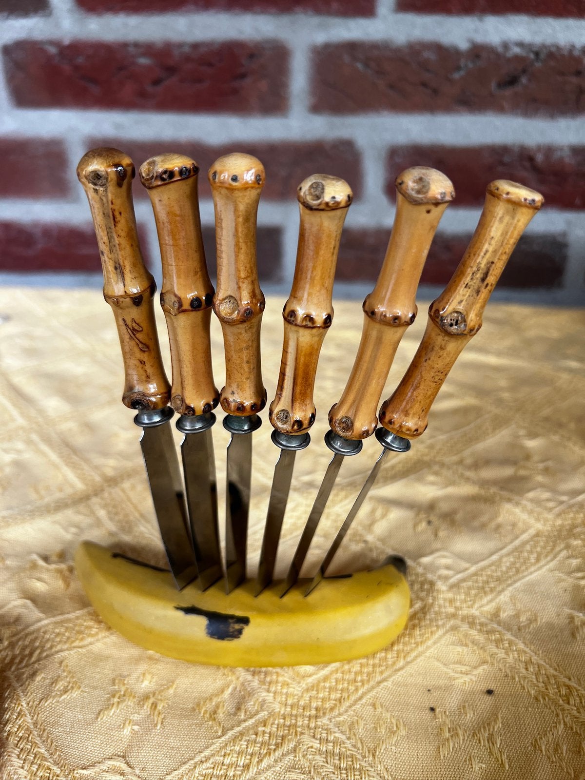 Bamboe Desert / Fruit mesjes van Solingen., Antiek en Kunst, Ophalen of Verzenden