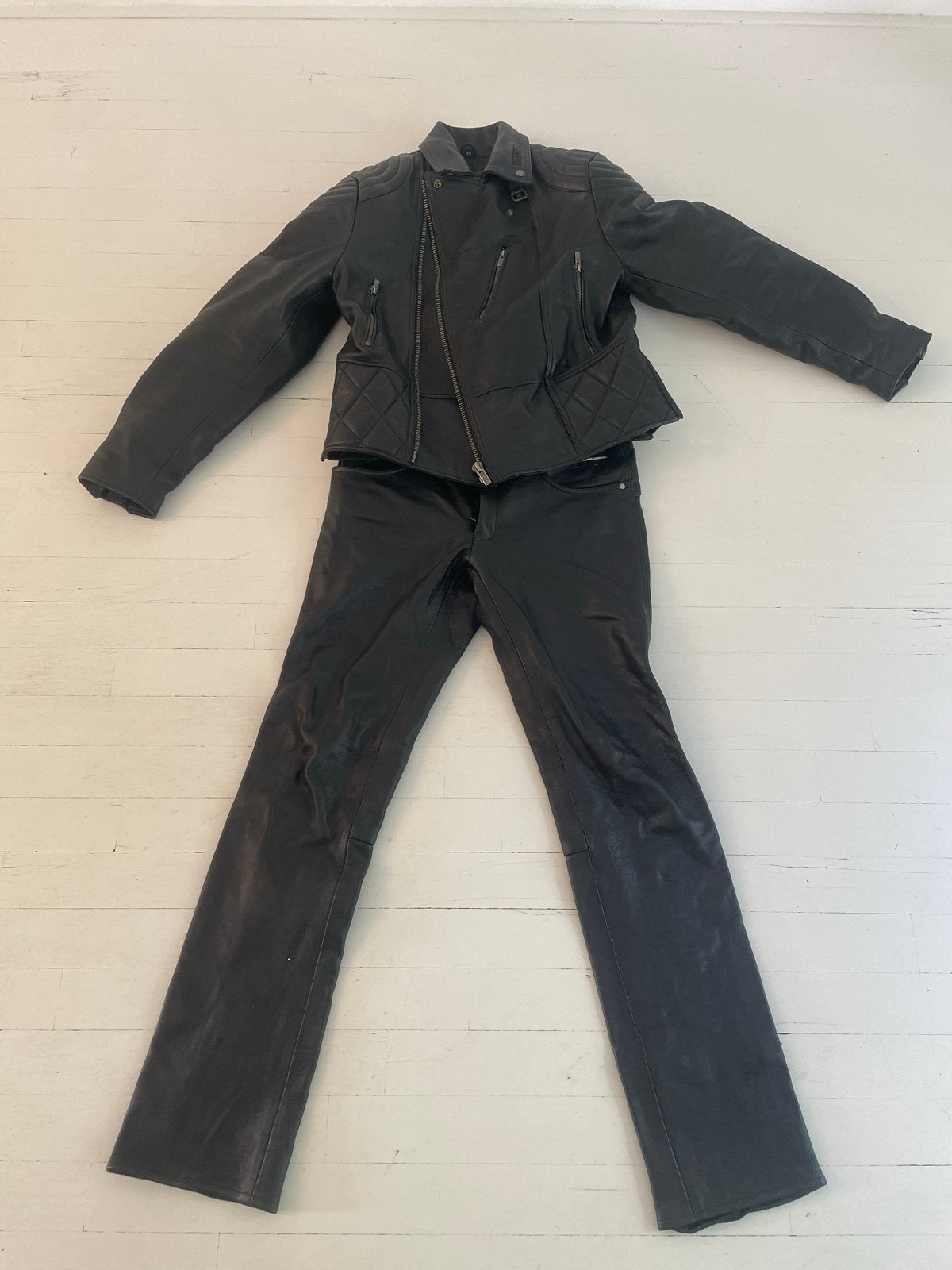 Leren motorpak (jas en broek) - Highway 1, Ophalen of Verzenden, Tweedehands, Heren, Combipak