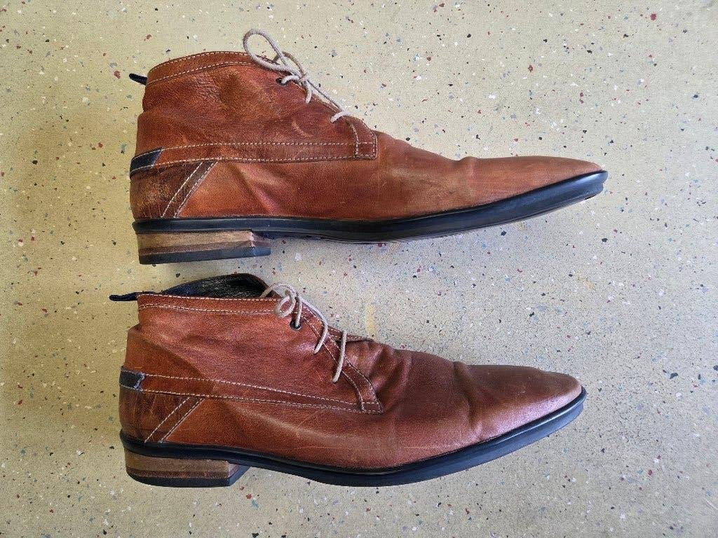 Floris van Bommel schoenen - Gedragen, maat 10.5, Kleding | Heren, Schoenen, Bruin, Floris van Bommel, Ophalen of Verzenden, Gedragen