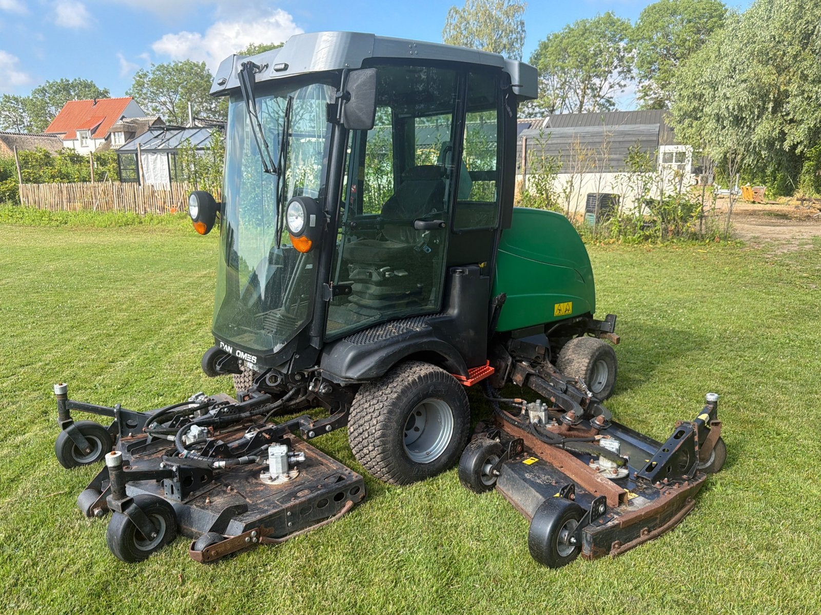 Ransomes MP 653. 3-delige grasmaaier met airco, Ophalen, Cirkelmaaier, Gebruikt, Handgrasmaaier