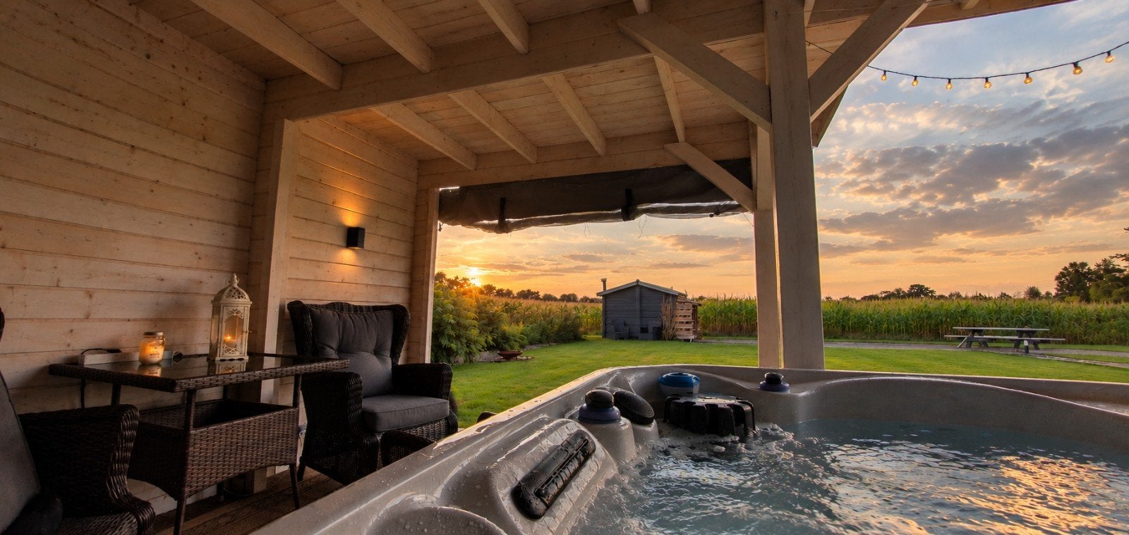 Vakantiehuisje Groningen met privé jacuzzi voor 2 personen, Vakantie, In bos, Wasmachine, 1 slaapkamer, 2 personen
