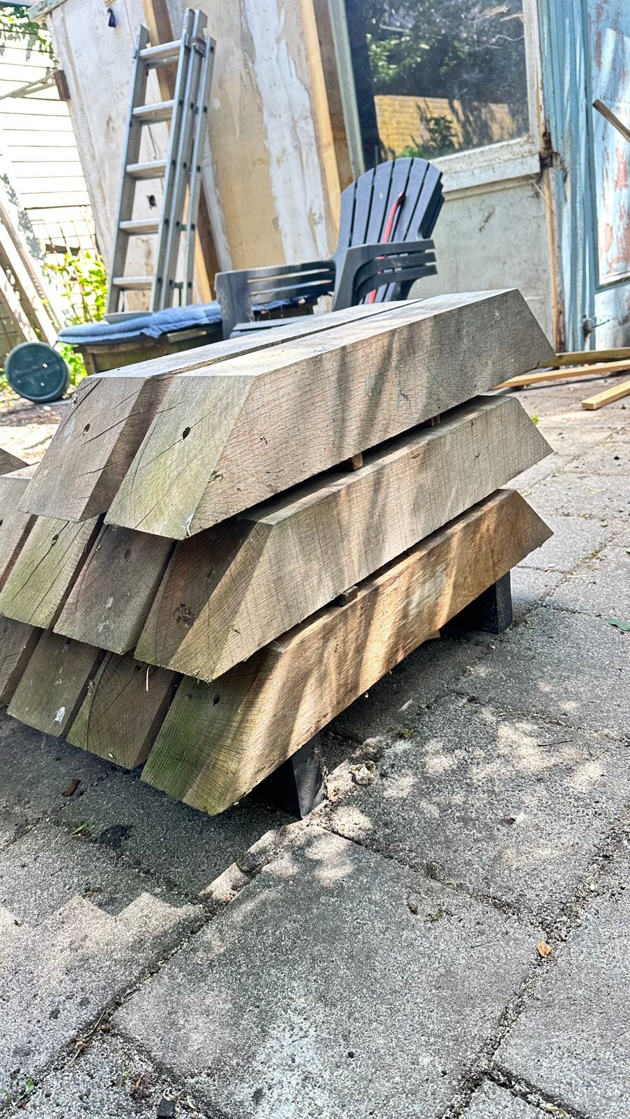 Eiken houten schoren, Ophalen, Gebruikt, Eiken, 50 mm of meer