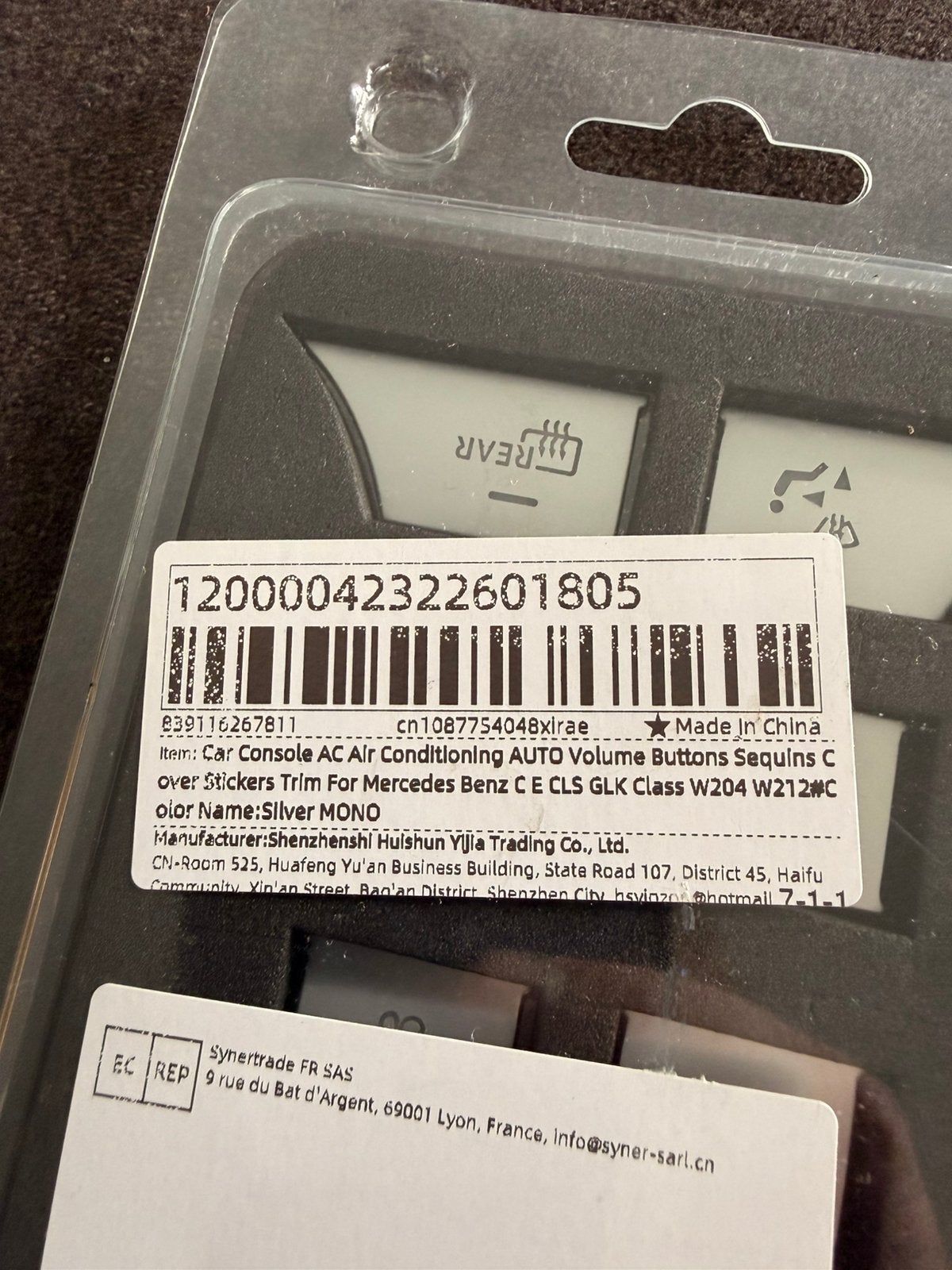 Mercedes Air/deur Buttons C E CLS GLK W204 W212 silver nano, Ophalen of Verzenden, Nieuw