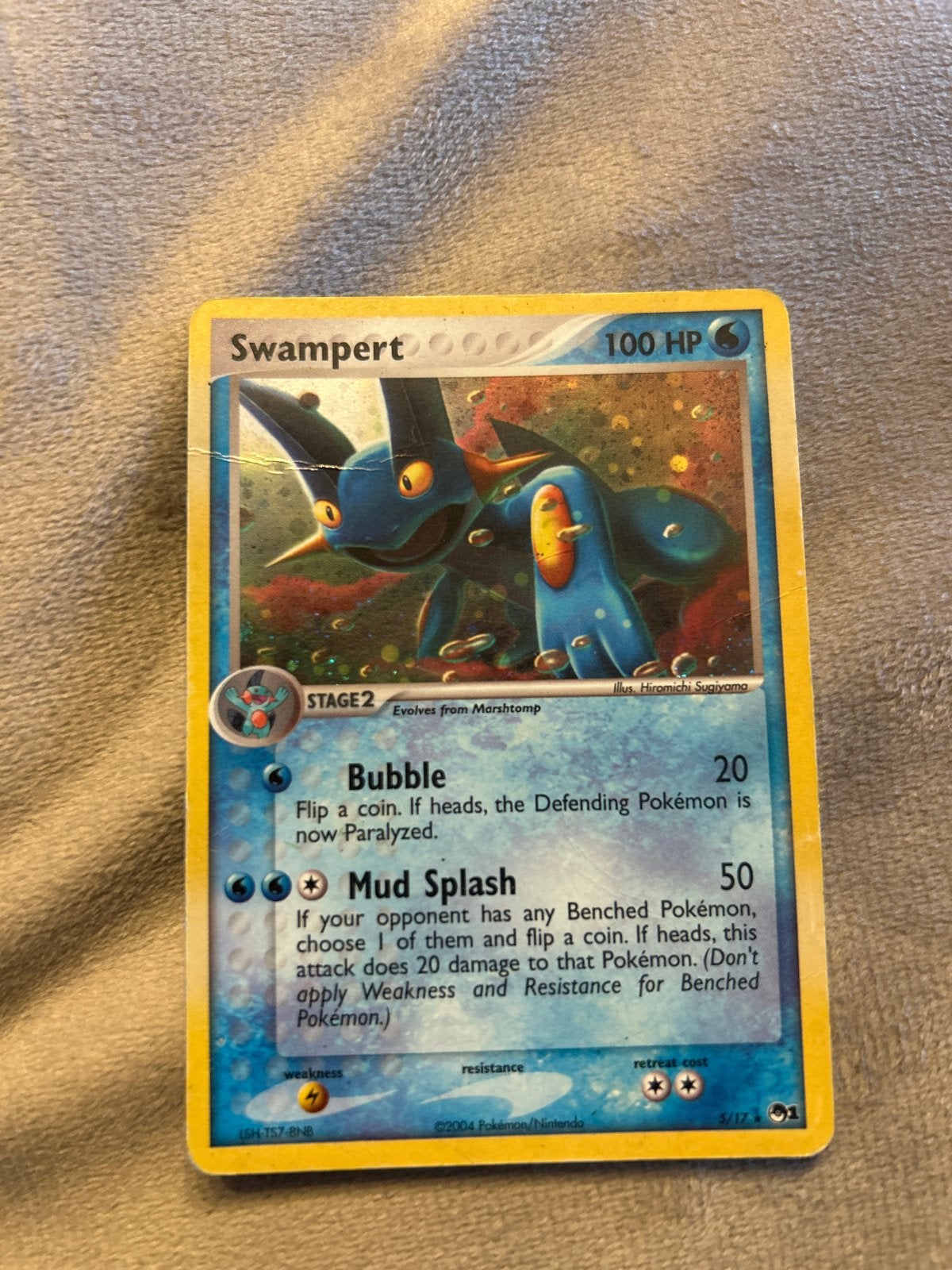 Pokémon Kaart Swampert 100 HP - Holo Rare, Ophalen of Verzenden, Gebruikt, Losse kaart