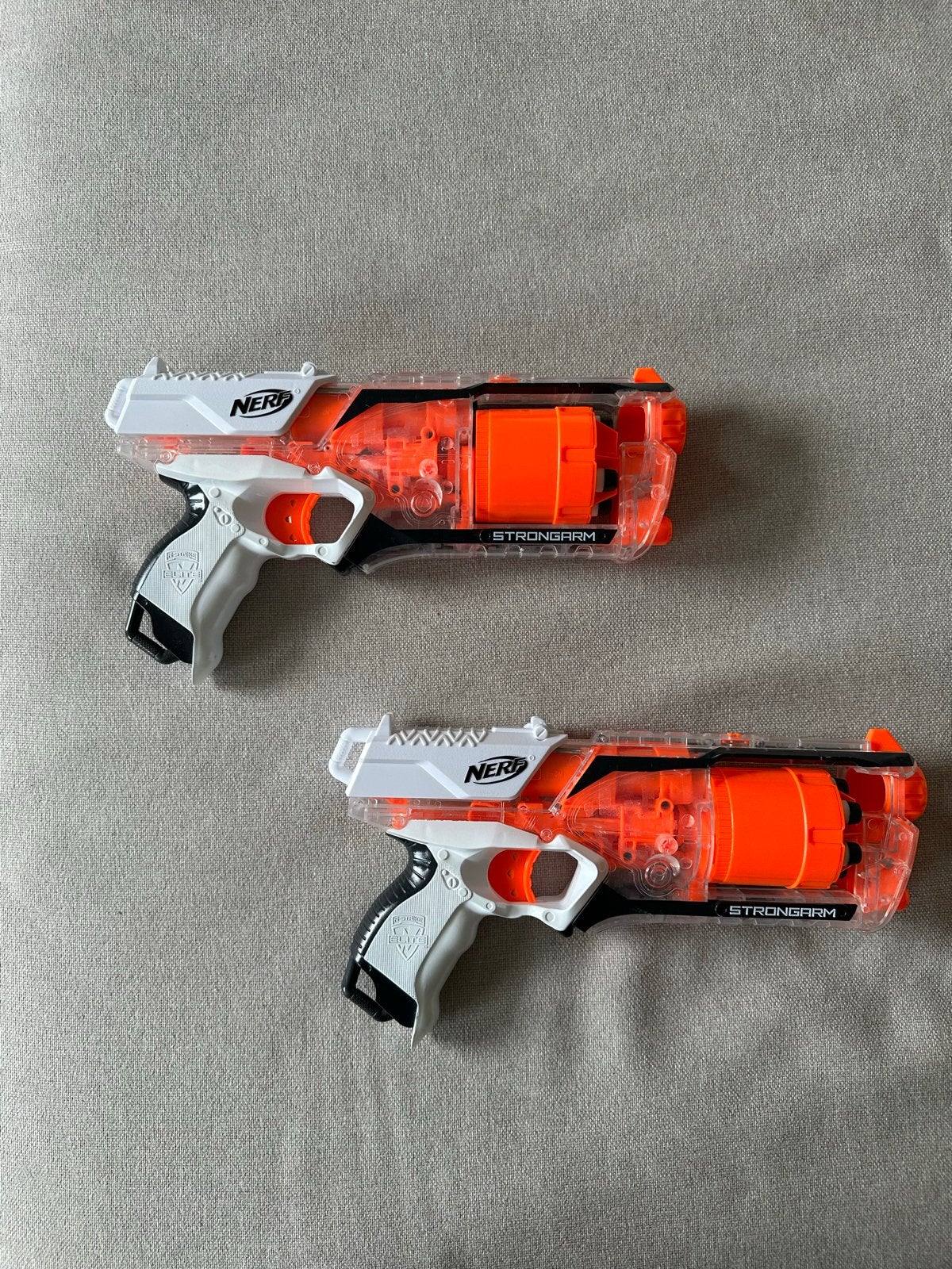 2x Nerf Strongarm Elite Blasters - Zo goed als nieuw, Kinderen en Baby's, Speelgoed | Buiten | Actiespeelgoed, Ophalen, Zo goed als nieuw