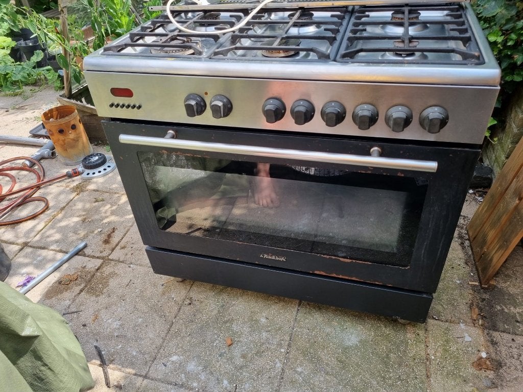 6-pits fratelli onofri vrijstaand fornuis met oven, gebruikt, Witgoed en Apparatuur, Fornuizen, Ophalen, Gebruikt, Hete lucht