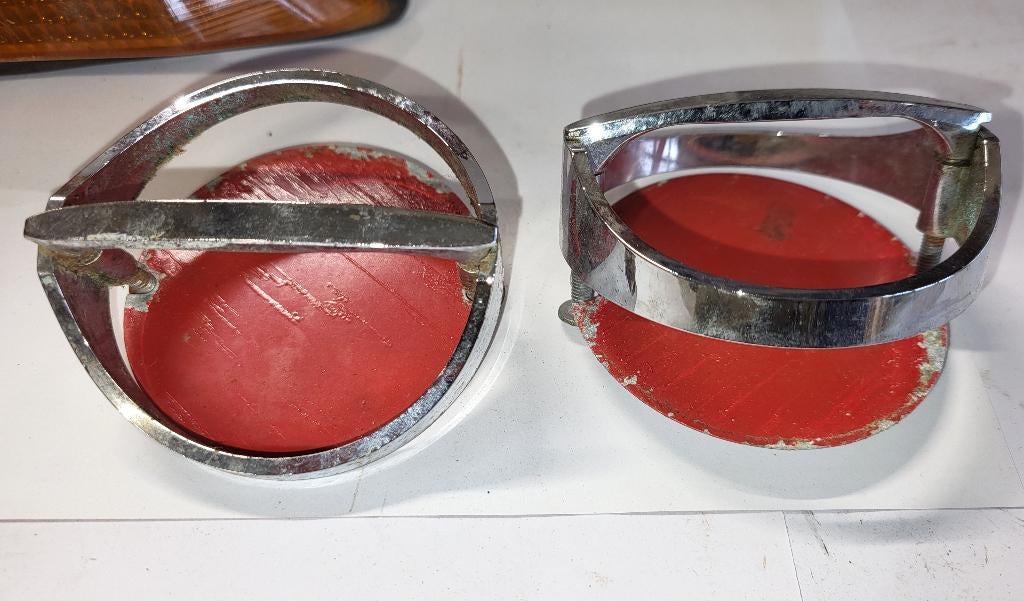 Paar vintage auto lampjes onderdelen, oude Verlichting, Auto-onderdelen, Ophalen of Verzenden