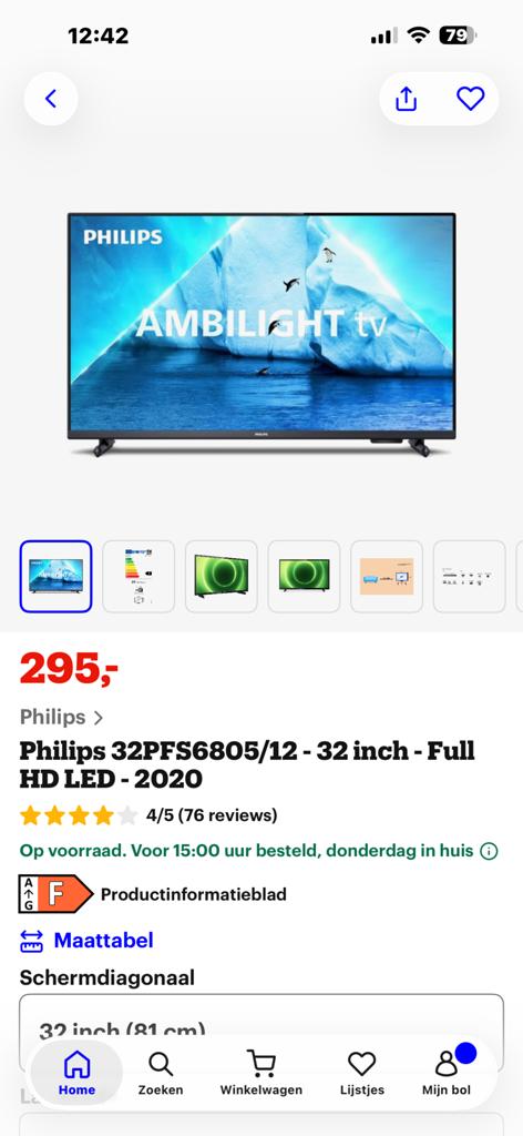 Philips 32PFS6805/12 - 32 inch Full HD LED Smart TV, Ophalen, Philips, LED, 50 Hz