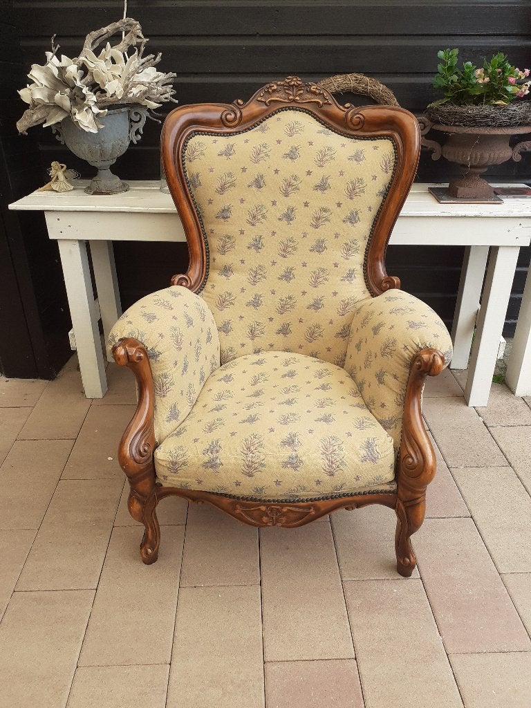 fauteuil   louis  / Rocco- fauteuil  stuji, Ophalen, Hout, Gebruikt, 75 tot 100 cm