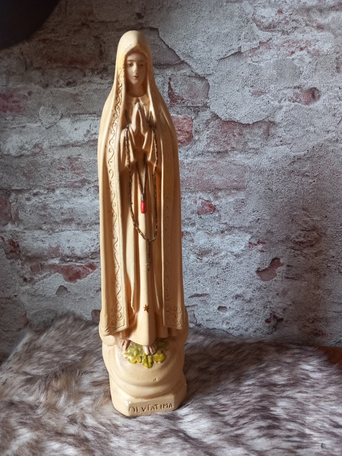Vintage Mariabeeld OLV Fatima - 32 cm hoog, Antiek en Kunst, Antiek | Religie, Ophalen of Verzenden