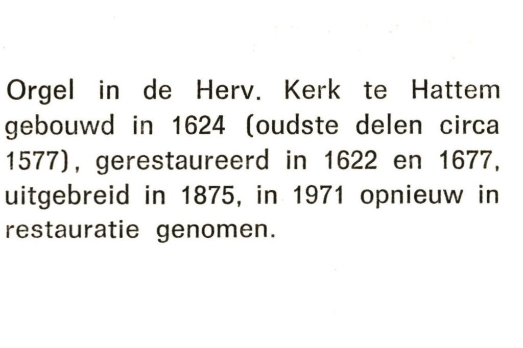 968403	Hattem	Gld 1972 Orgel	Ned Herv kerk, Ophalen of Verzenden, 1960 tot 1980, Ongelopen, Gelderland