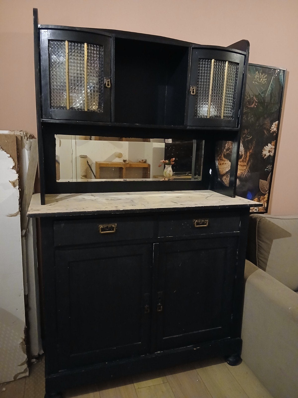 brocante buffet kast, Ophalen, Gebruikt, 100 tot 150 cm, Met lade(s)