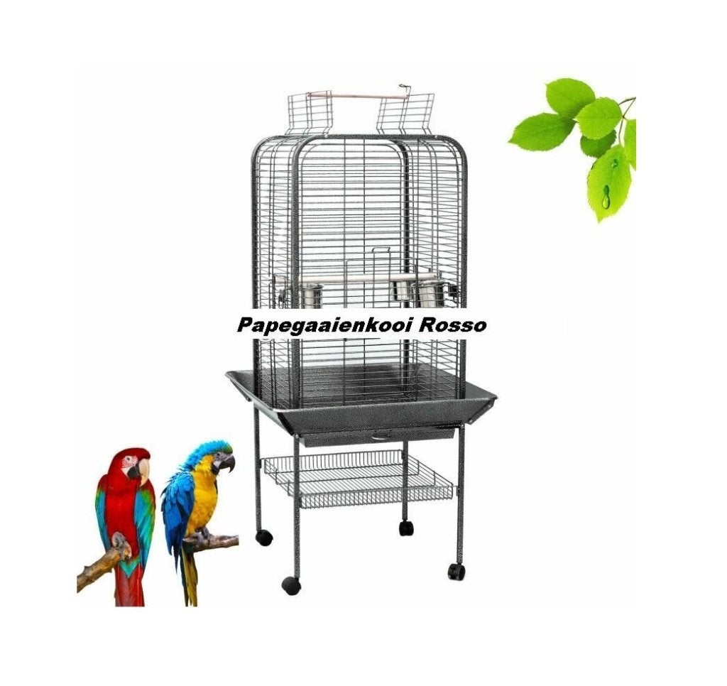 Papegaaienkooi Rosso - Vogelkooi met wielen - 59x59x150 CM