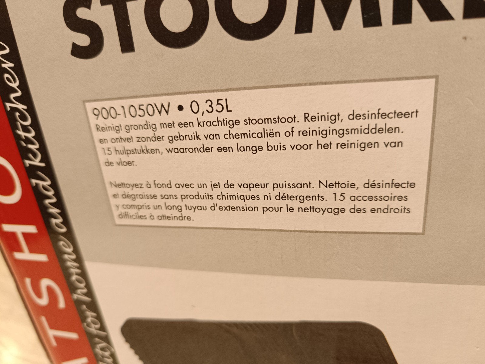stoomreiniger watshome 1050 watt 0,35 liter nieu, Nieuw, Stoomreiniger, Ophalen of Verzenden, A