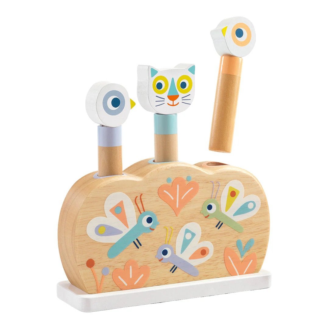 Djeco houten pop-up puzzel Baby Popi, Ophalen of Verzenden, Gebruikt