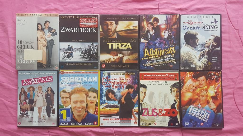 9 x Films NL DVD + 1 Mini Serie DVD - BUNDEL, Ophalen, Overige genres, Zo goed als nieuw, Film