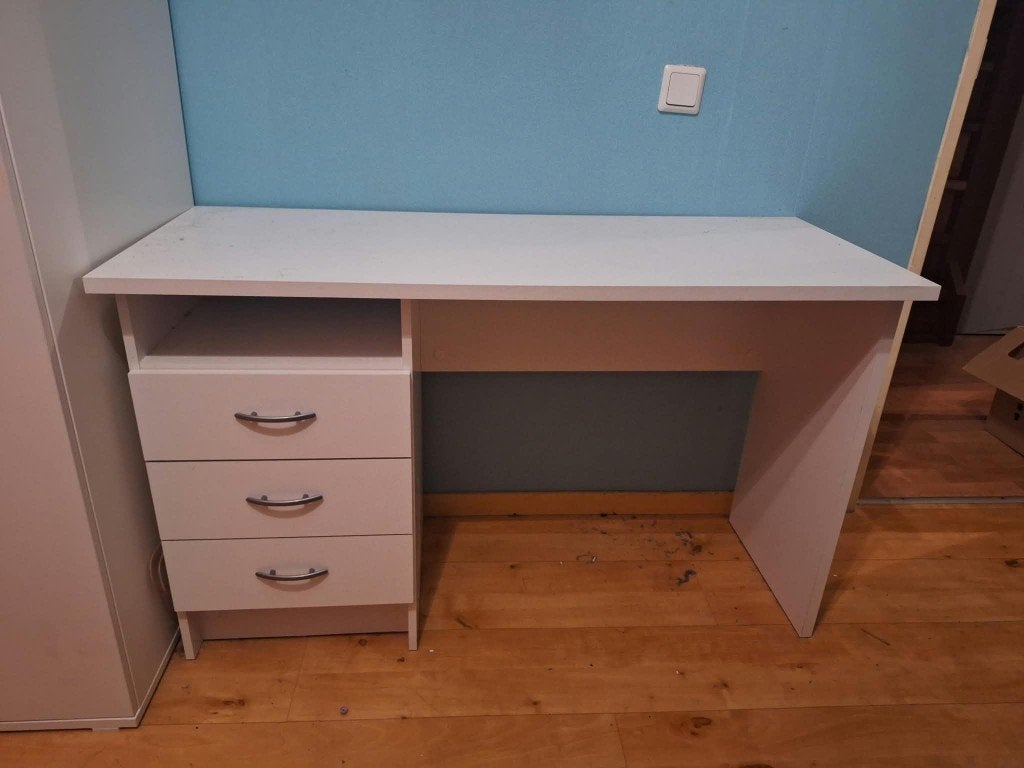 Wit Bureau, Huis en Inrichting, Ophalen, 120 cm, 48 cm, Schoolbureau