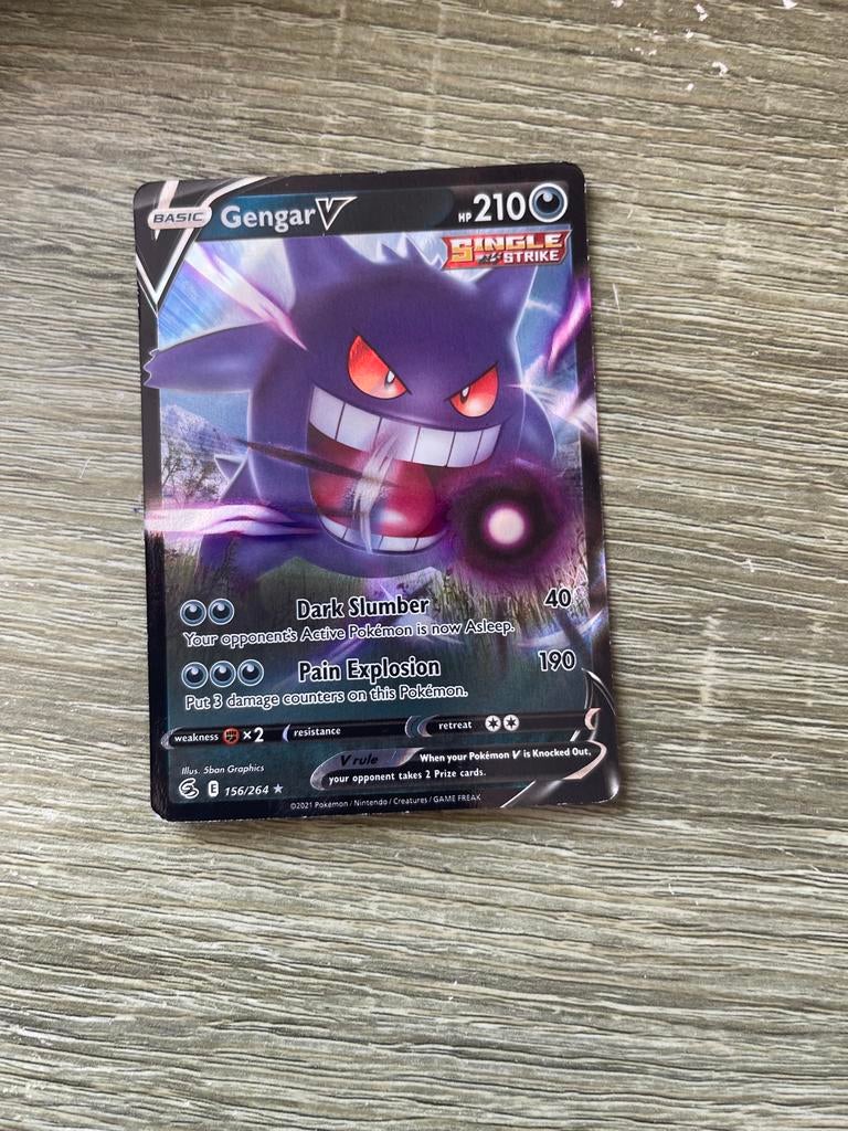 Gengar V Pokémon kaart 156/264, Ophalen of Verzenden, Gebruikt, Losse kaart, Foil