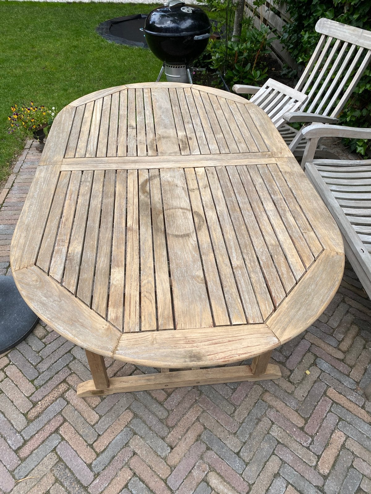 Teakhouten tuintafel, Ophalen, Zo goed als nieuw, Rechthoekig, Teakhout