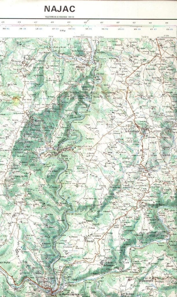 Stafkaart Najac - Frankrijk  IGN Paris, Boeken, Atlassen en Landkaarten, Gelezen, Verzenden, Frankrijk, Landkaart