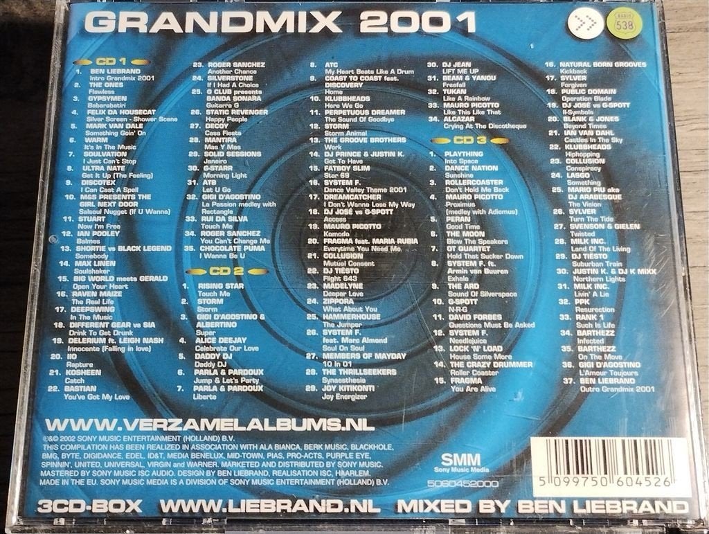 Ben Liebrand - Grandmix 2001 [3 CD], Cd's en Dvd's, Cd's | Dance en House, Ophalen of Verzenden, Zo goed als nieuw, Disco