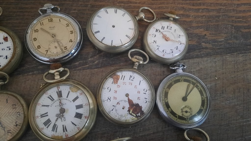 Grote Partij Antieke / Art Deco Zakhorloges voor Reparatie, Ophalen of Verzenden, Gebruikt