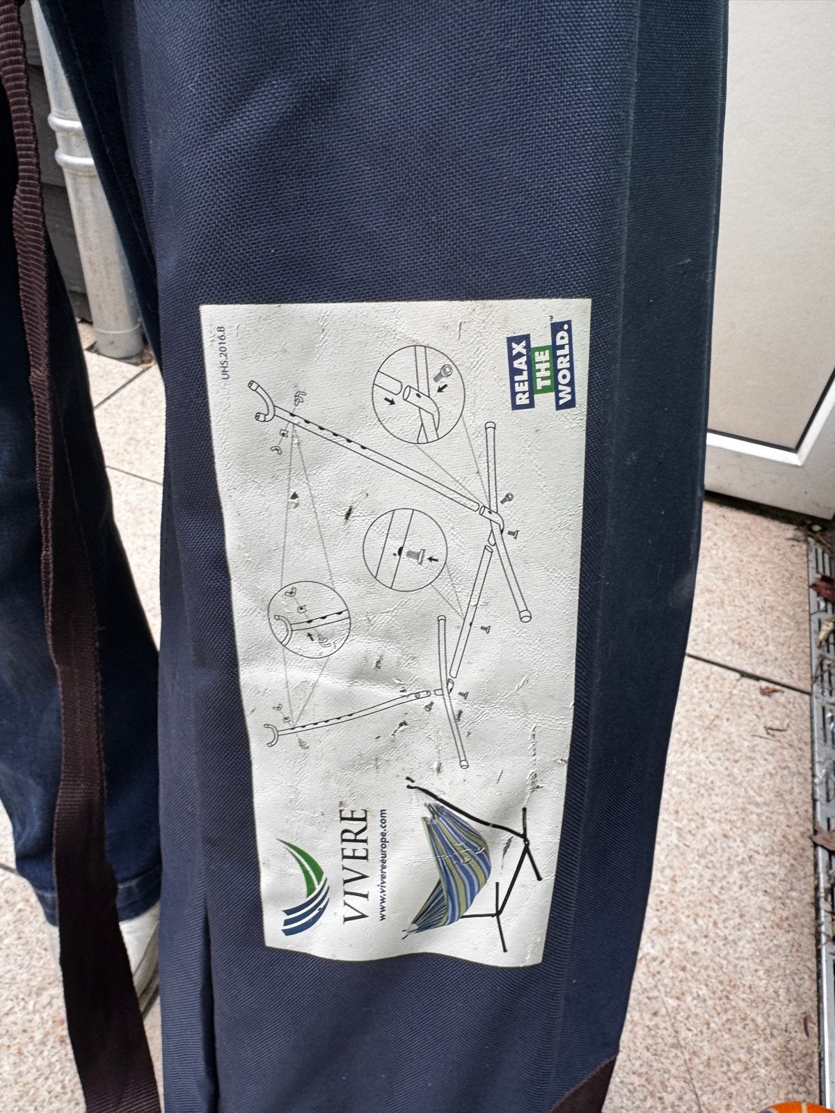 Vivere Hangmat Standaard - Mist afdekdoppen, Ophalen, Gebruikt, Meerpersoons, Met standaard