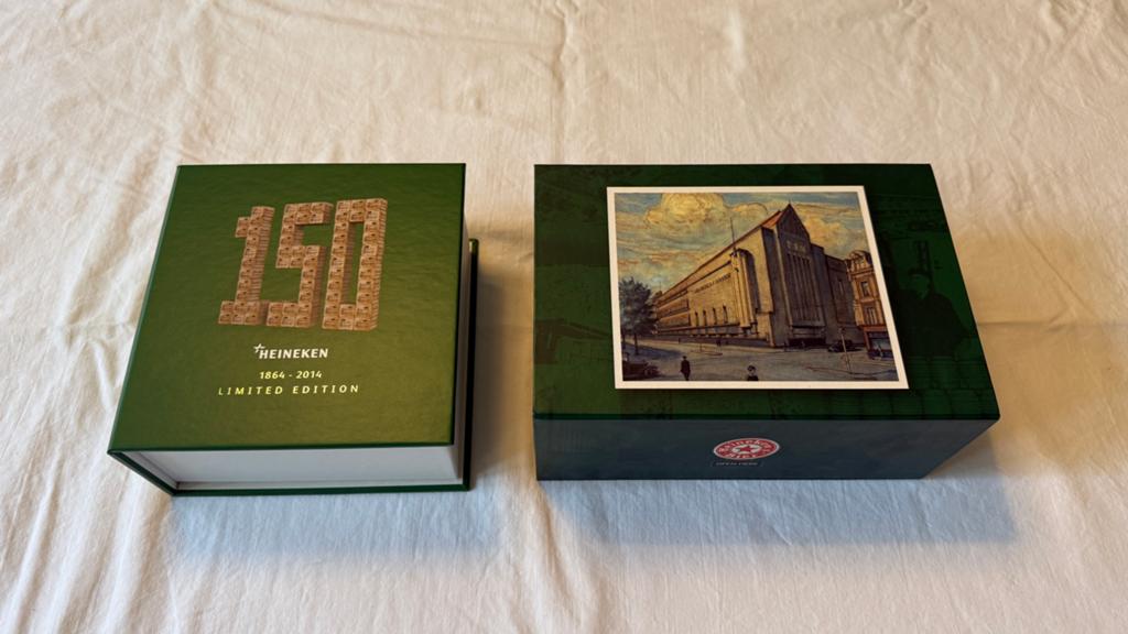 Twee Heineken 150 Jaar Limited Edition Boxen (1864-2014), Verzamelen, Ophalen of Verzenden, Zo goed als nieuw, Overige typen, Heineken