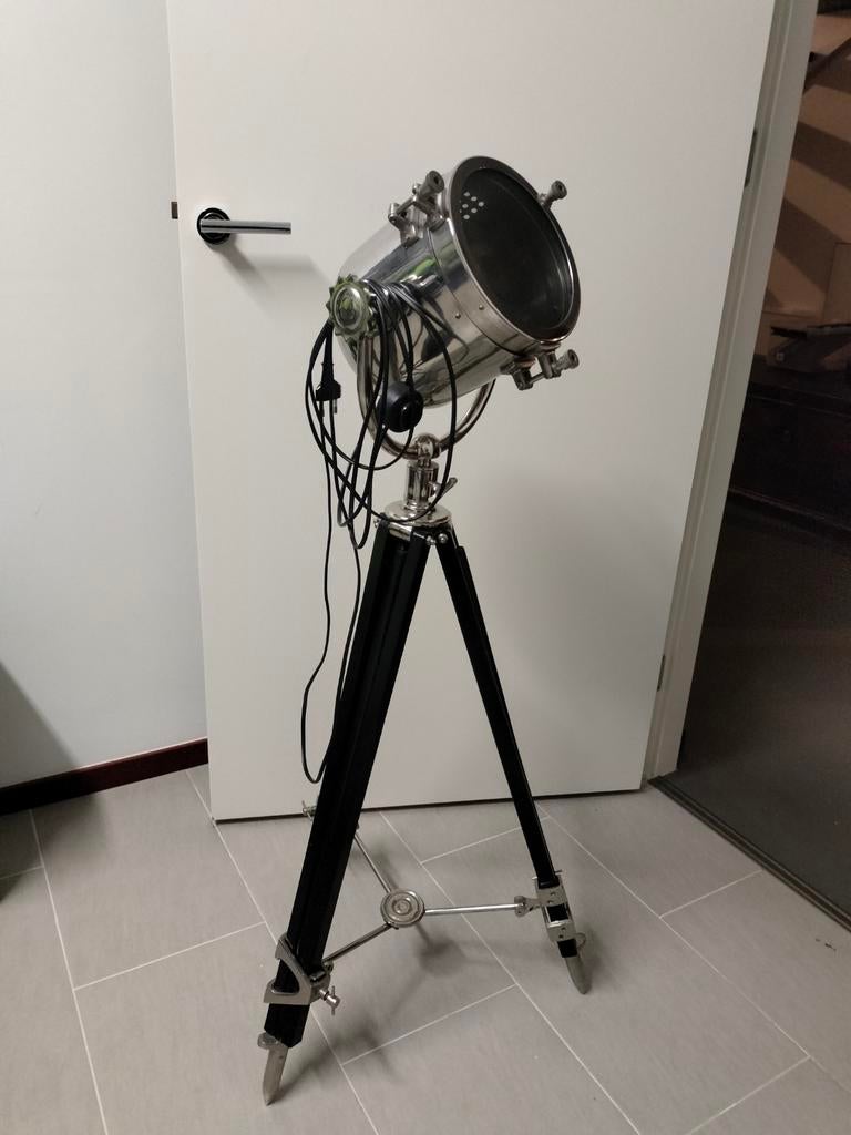 industriële 3 poot vloer lamp, Ophalen, Zo goed als nieuw