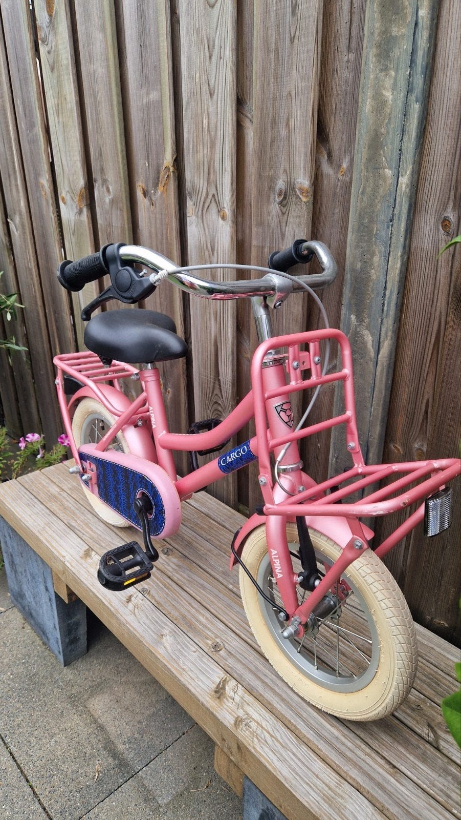 Roze Alpina Cargo kinderfiets 12 inch, Fietsen en Brommers, Fietsen | Kinderfietsjes, Ophalen, Terugtraprem, Gebruikt, Alpina