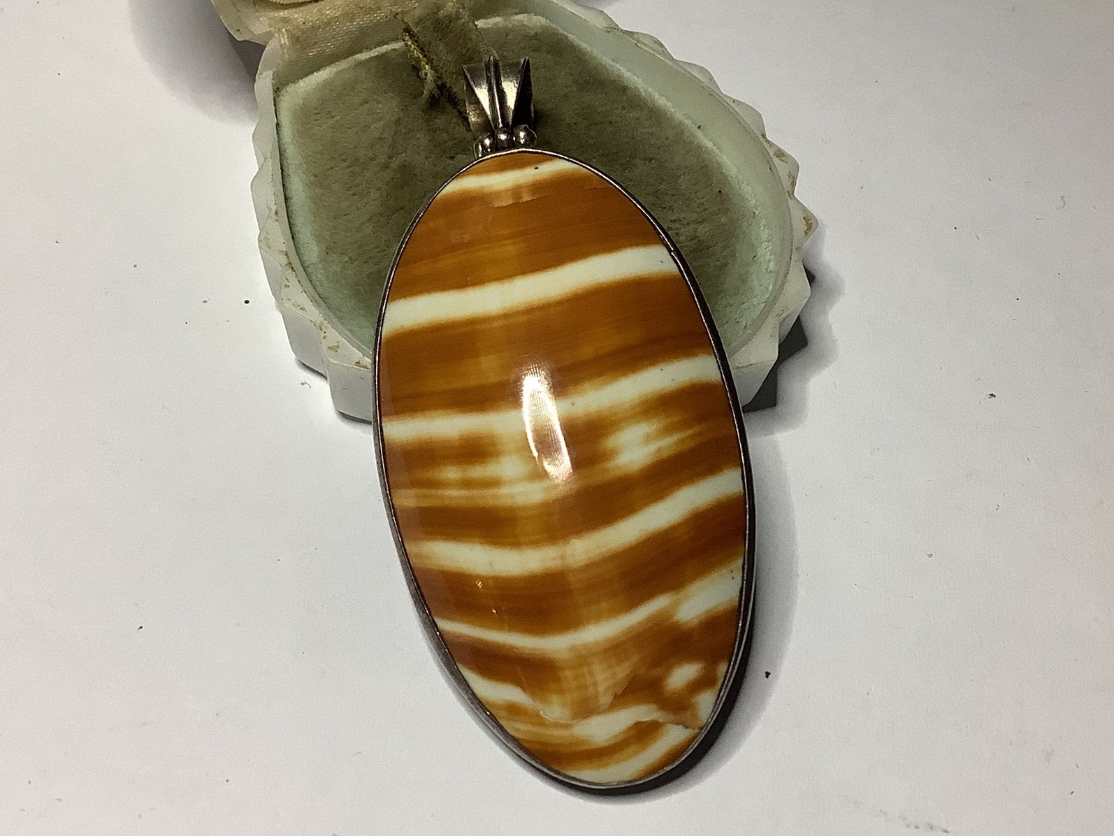 GROTE GEKEURD ZILVEREN HANGER MET OPVALLENDE EDELSTEEN, Verzenden, Zilver, Hanger