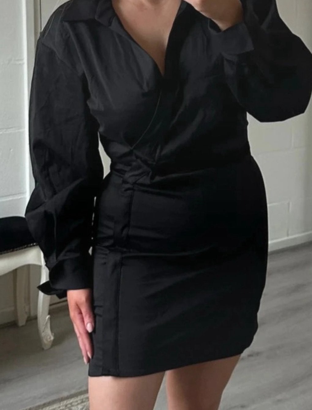 Zara mini zwarte blousejurk nieuw met prijskaartje, Maat 38/40 (M), Zwart, Nieuw, Ophalen of Verzenden