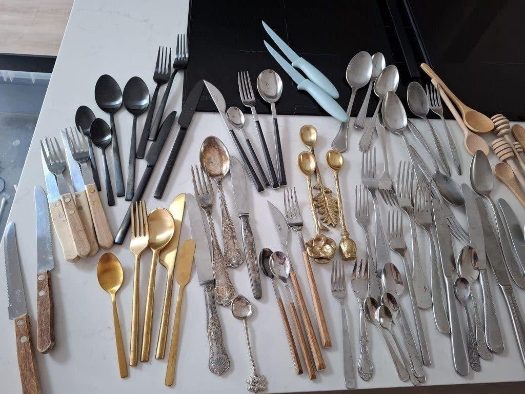 Bestekbak divers voor foodfotografie, Ophalen, Gebruikt, Rvs of Chroom