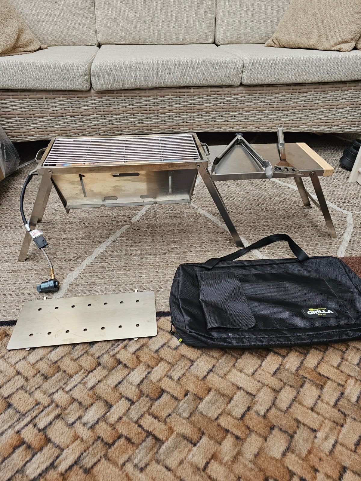 Ridgemonkey bbq stove+ grill plaat, Ophalen of Verzenden, Zo goed als nieuw, Overige typen