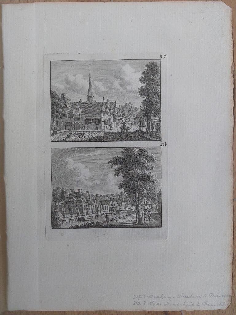317-318 Franeker Het Diakenye Weeshuis en Armenhuis, Ophalen of Verzenden