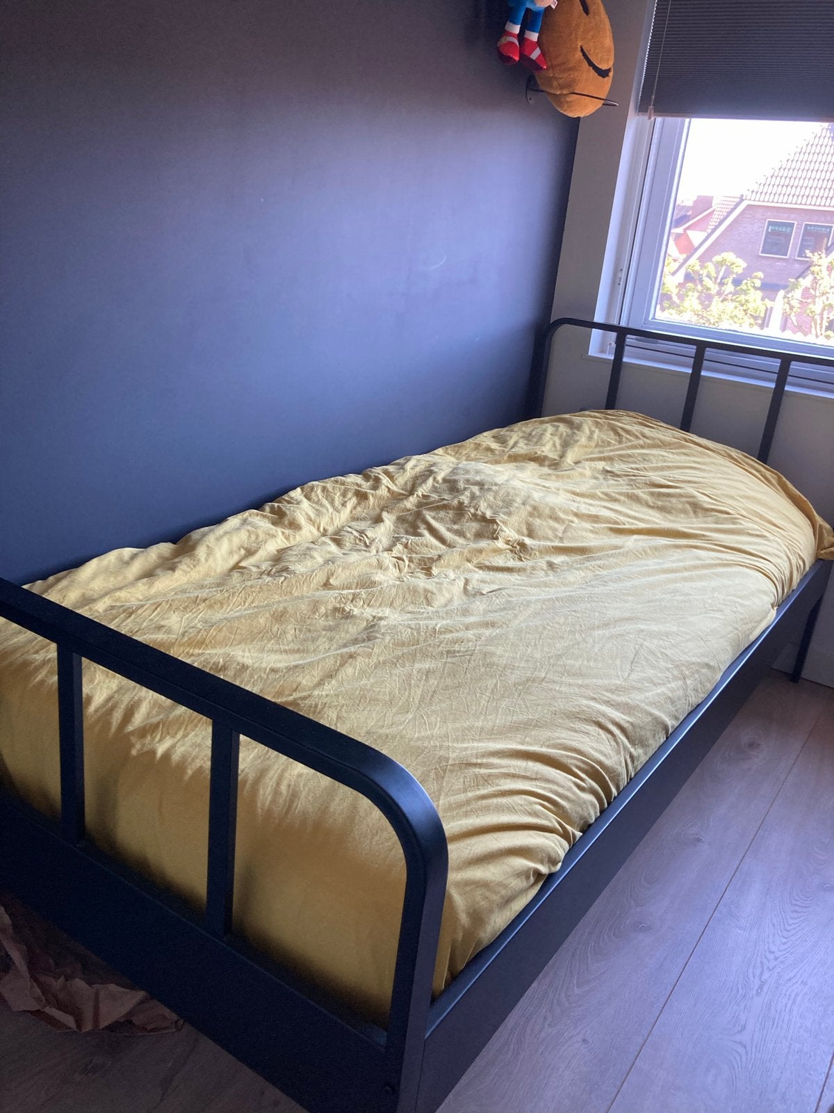 Woood metalen eenpersoonsbed 90x200 cm, Ophalen, Zo goed als nieuw, 180 cm of meer, 85 tot 100 cm